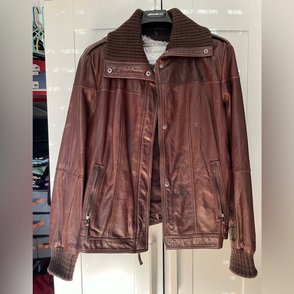 Eddie Bauer Lamb Leather Women's Brown Leather Jacket